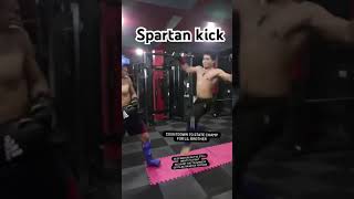 Hard spartan kick push kick