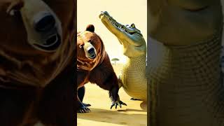 Bear and crocodile merged by AI.funny.#trending,#shorts,#viral,#AI,