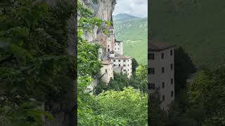 Impressive church built into the cliff, Lake Garda, Italy 🇮🇹