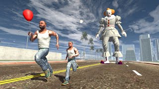 Franklin and Little Franklin Fight Pennywise in Indian Bike Driving 3D