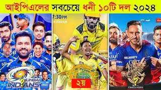 এবারের আইপিএলে সবচেয়ে ধনী দল কোনটি?🤑ll Top 10 Richest Team In Ipl 2024