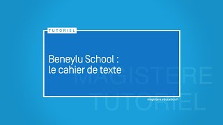 Beneylu School : le Cahier de textes