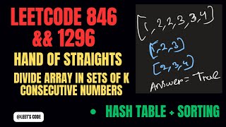 846. Hand of Straights | 1296. Divide Array in Sets of K Consecutive Numbers | Hash Table | Sorting