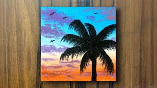 Easy Acrylic Painting on Canvas | Canvas Painting with Acrylic Colours