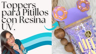 Cómo hacer Toppers para pitillos o sorbetes, para decorar las tapas de los vasos con resina Uv