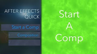 After Effects Starting a Composition