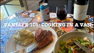 Cooking in a van while boondocking