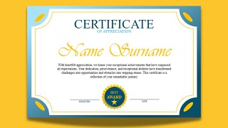 How to Make Simple Certificate in MS Word Part 41 #certificate #design #art