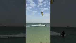 Kitesurfing in a sunny day