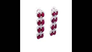 8.51 Carat GIA CERT Rare Burmese Ruby & Diamond Earrings in Platinum