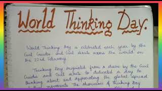 World Thinking Day//Ten Lines on World Thinking Day