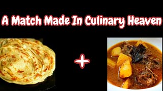 How we make famous Indian fried flat bread paratha from scratch & cook Indian style goat meat curry