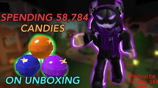 SPENDING 58,784 CANDIES ON UNBOXINGS IN MURDER MYSTERY 2