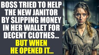 Boss Wanted To Put Money In New Janitor's Wallet For Clothes... But When He Opened It...