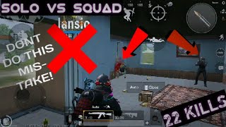 Don't do this MISTAKE! 👎|PUBG MOBILE| SOLO VS SQUAD RUSH GAMEPLAY