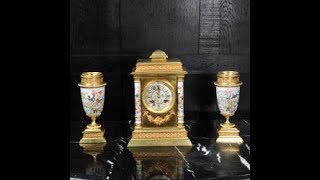 Porcelain and Gilt Bronze Clock Set 2742