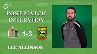 Lee Allinson post match v HARROW BOROUGH - 26 December 2023