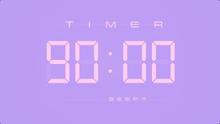 90 Min Digital Countdown Timer with Simple Beeps 💕💜