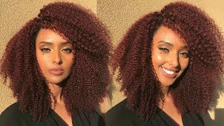 Beautiful Red Kinky Curly Hair Wig Review ft HerGivenHair "Mimi" Coily Unit