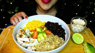 ASMR Chicken Burrito Bowl | Homemade | Eating Sounds | No Talking