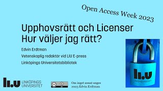 Upphovsrätt och licenser