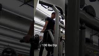 130 Ibs Weighted Dips for 3 Reps #shorts #calisthenics  #bodyweighttraining  #weightedcalisthenics