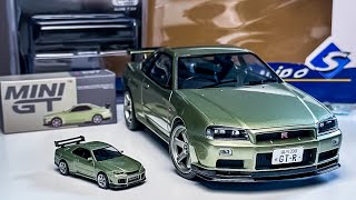 Millennium Jade R34 Solido x Mini GT Models - 1:18 x 1:64