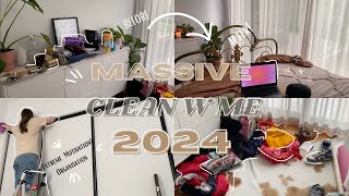 2024 CLEAN W ME | entire room clean + extreme cleaning motivation!