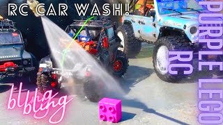 Scx6,  🚿 Unimog 4x4, Trx4 Defender || RC Car Wash || #purplelegorc