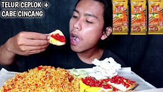 MUKBANG MIE BONCABE TELUR CEPLOK + CABE CINCANG