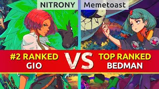 GGST ▰ NITRONY (#2 Ranked Giovanna) vs Memetoast (#6 Ranked Bedman). High Level Gameplay