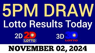 Lotto Result Today 5pm Draw November 2 2024 Swertres Ez2 PCSO Live Result