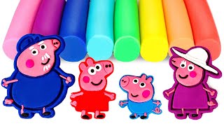 Create Peppa Pig Family with Play Doh Molds | Best Learn Colors | Preschool Toddler Learning Video