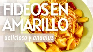 RECETA VEGANA | Fideos en amarillo (receta andaluza) [Sencillo y delicioso]