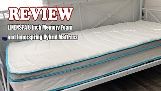 LINENSPA 8 Inch Memory Foam and Innerspring Hybrid Mattress Review 2024