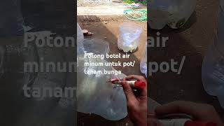 Potong botol air minum untuk pot/ tanam bunga #ngajisantaigusbaha #shortsyoutube #pejuangrupiah