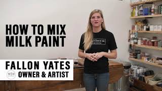 How To Mix & Prepare Powered Milk Paint Before Painting A Piece Of Furniture. #TuesdayTipsWithFallon