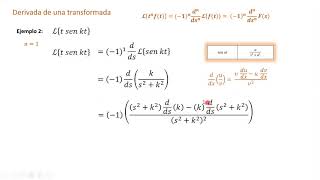 Derivada de una transformada, ejemplo 2