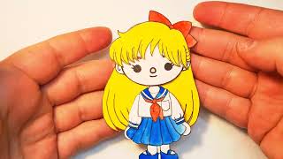 Toca Boca How to draw Sailor Venus Outfit DIY #tocaboca #papercraft #drawing #sailormoon