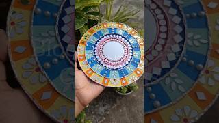 How To Make Lippan Art Without Clay ।  #lippanart #mirrorwork #walldecor #youtubeshorts #shortsfeed