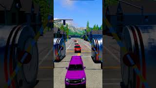 cars vs bollard barrier crash #shorts Beamng drive #beamngdrive