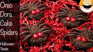 Spooky Halloween Spiders made of oreo dora cakes|Oreo spiders|Halloween treats|Halloween cake ideas