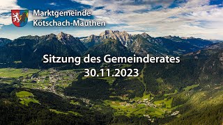 Gemeinderat Kötschach Mauthen vom 30.11.2023