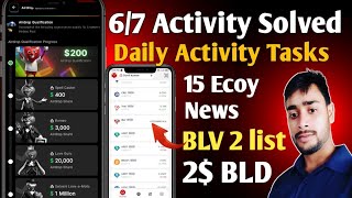 Blove Dapp 6/7 Activity Solved video | blove Airdrop tasks completed update today | crypto mining