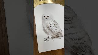 Quick Watercolor Bird Painting Of Snowy Owl #watercolorpainting #watercolortutorial