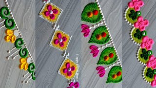 7 Diwali Border rangoli | Diwali rangoli designs | rangoli designs | door side border rangoli |