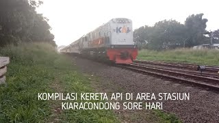 KOMPILASI KERETA API DI AREA STASIUN KIARACONDONG SORE HARI