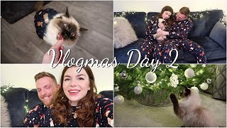 Vlogmas Day 2 | Filming our vlogmas intro 2021 BTS and eating beige party food for tea! vlogmas