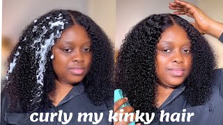 How I simply CURLY my Old Kinky Unit // SIMPLE HAIR INSTALLATION