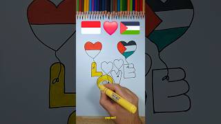 Indonesia ❤️ Palestine | heart ❤️ drawing #palestine #flag #indonesia #art #drawing